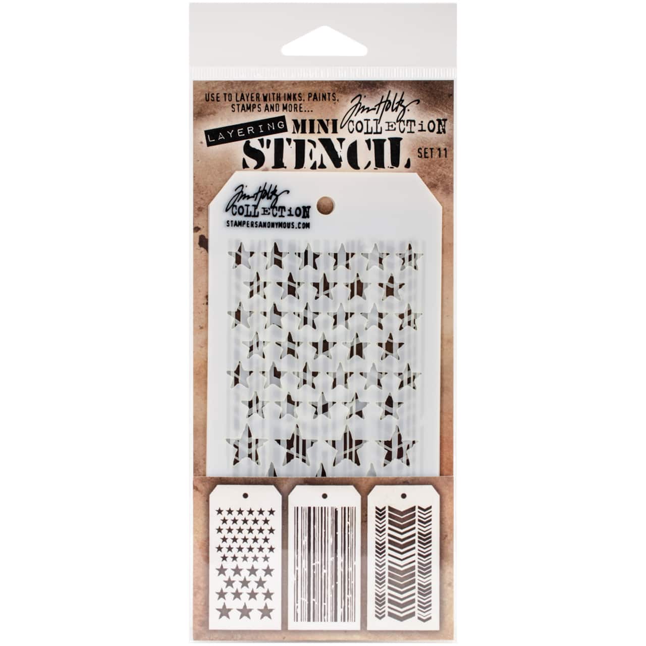 Stampers Anonymous Tim Holtz&#xAE; Mini #11 Layering Stencil Set